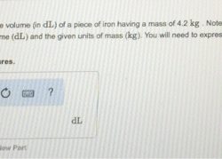 Iron has a density of 7.86 g/cm3