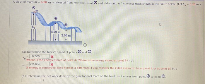 Let the mass of the block be 8.5 kg