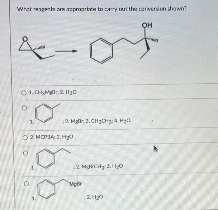 Which reagents are appropriate to carry out the conversion shown