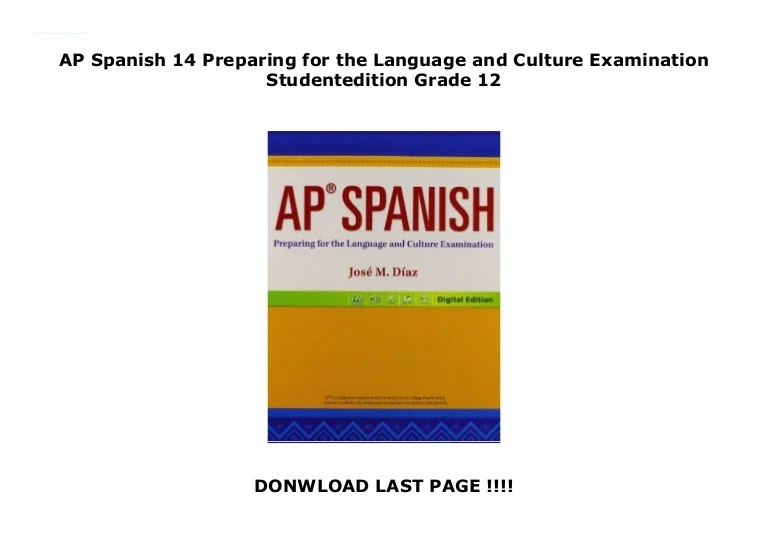 Ap spanish preparing for the language and culture examination answers